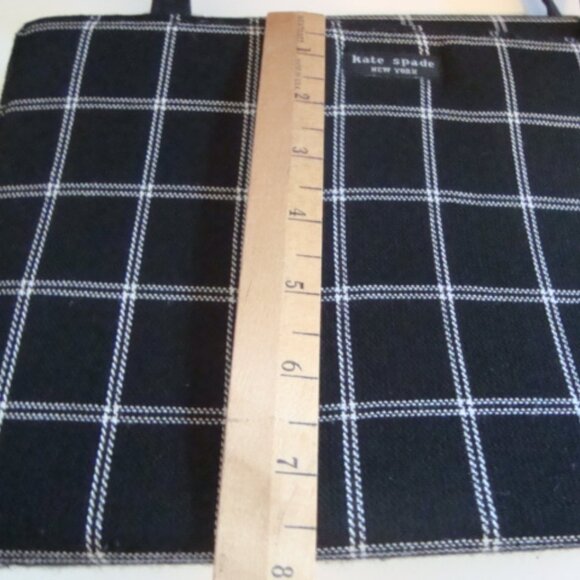 KATE SPADE Look Alike Vintage Black White Linen Purse Snap Closure - Picture 8 of 10